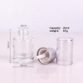 2oz 60ml Transparent cosmetic foundation glass bottles with white pump